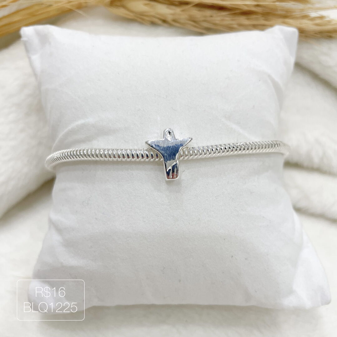 Berloque Cristo Redentor Passador Liso Prateado